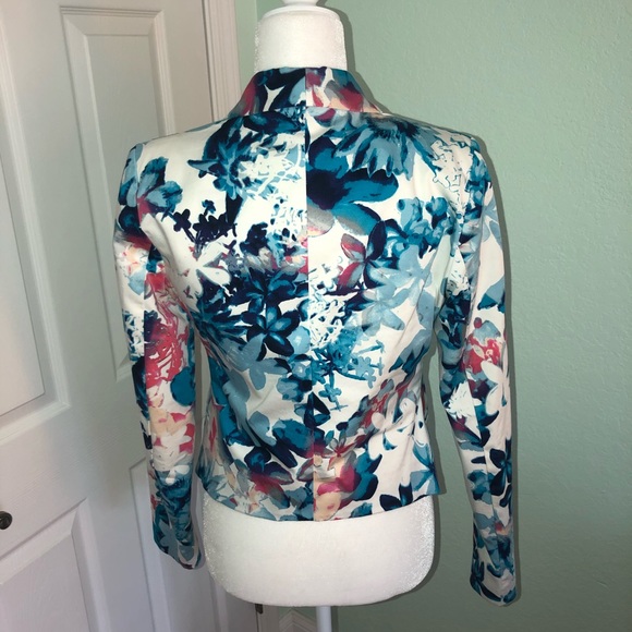 Floral shawl collar jacket size SP NWOT - Picture 4 of 5